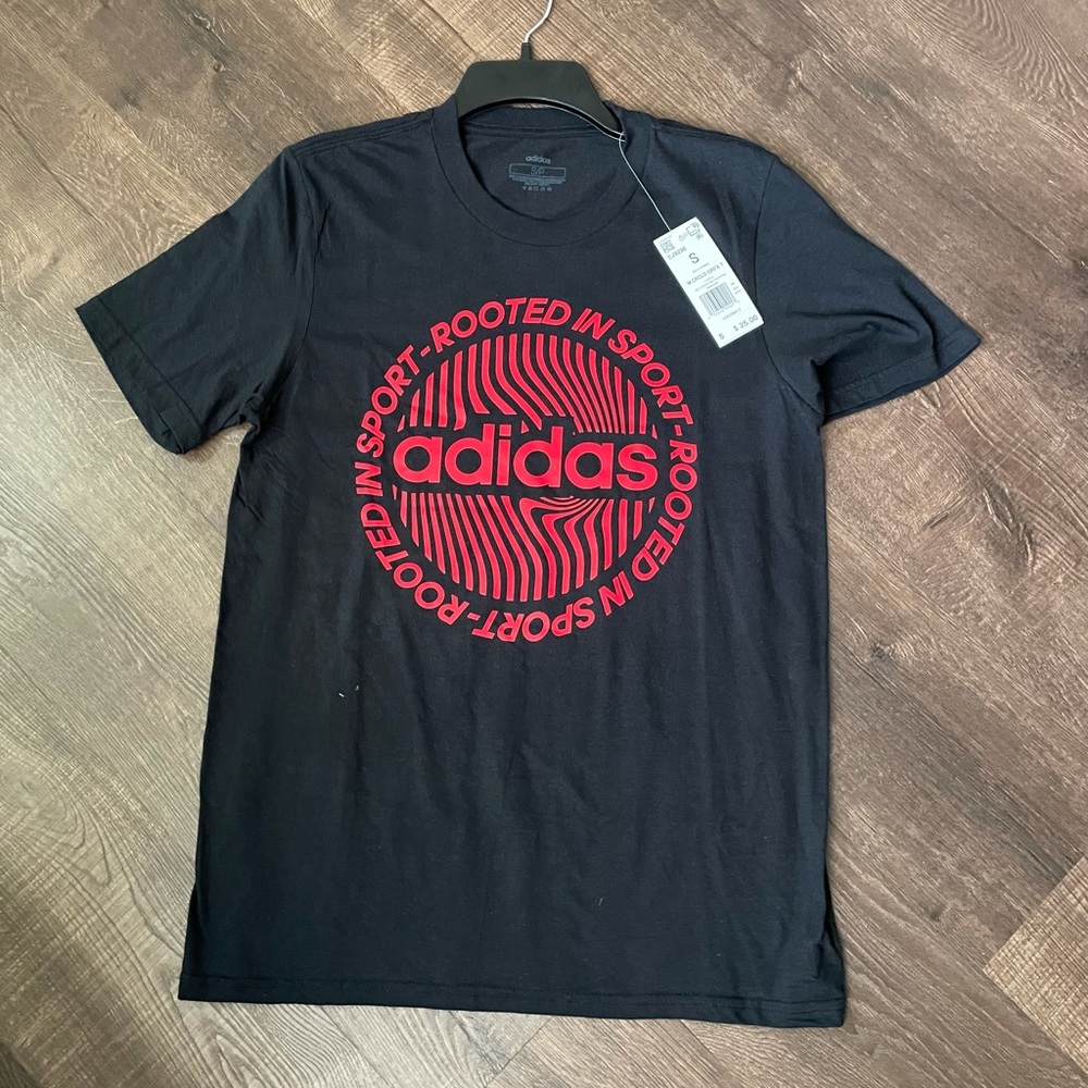 Adidas black and red t-shirt size Small
